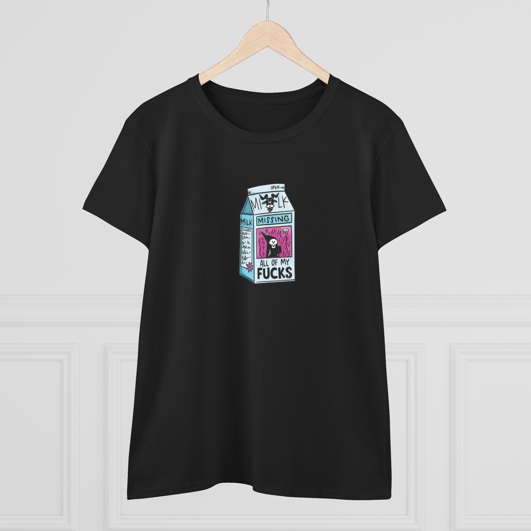 All My Fucks' Cartoon Milk Carton Women's T-Shirt