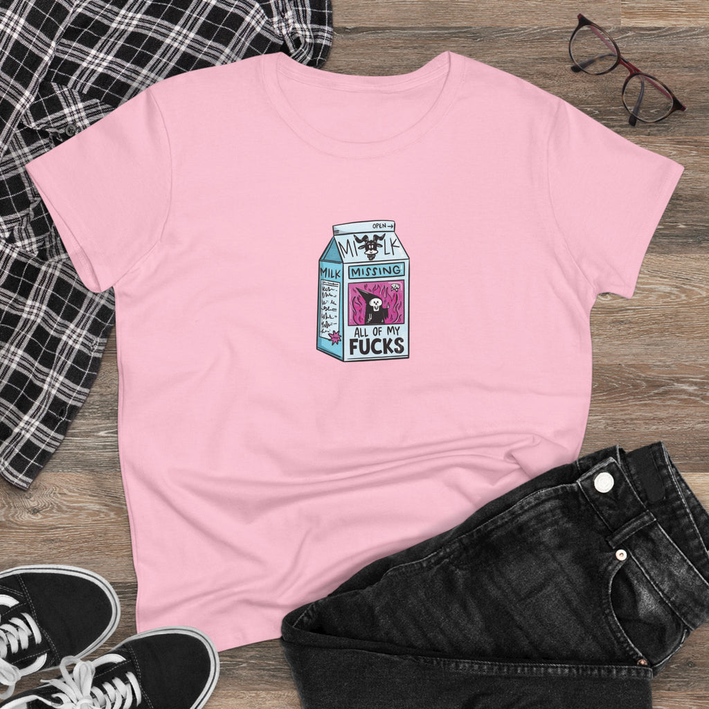 All My Fucks' Cartoon Milk Carton Women's T-Shirt