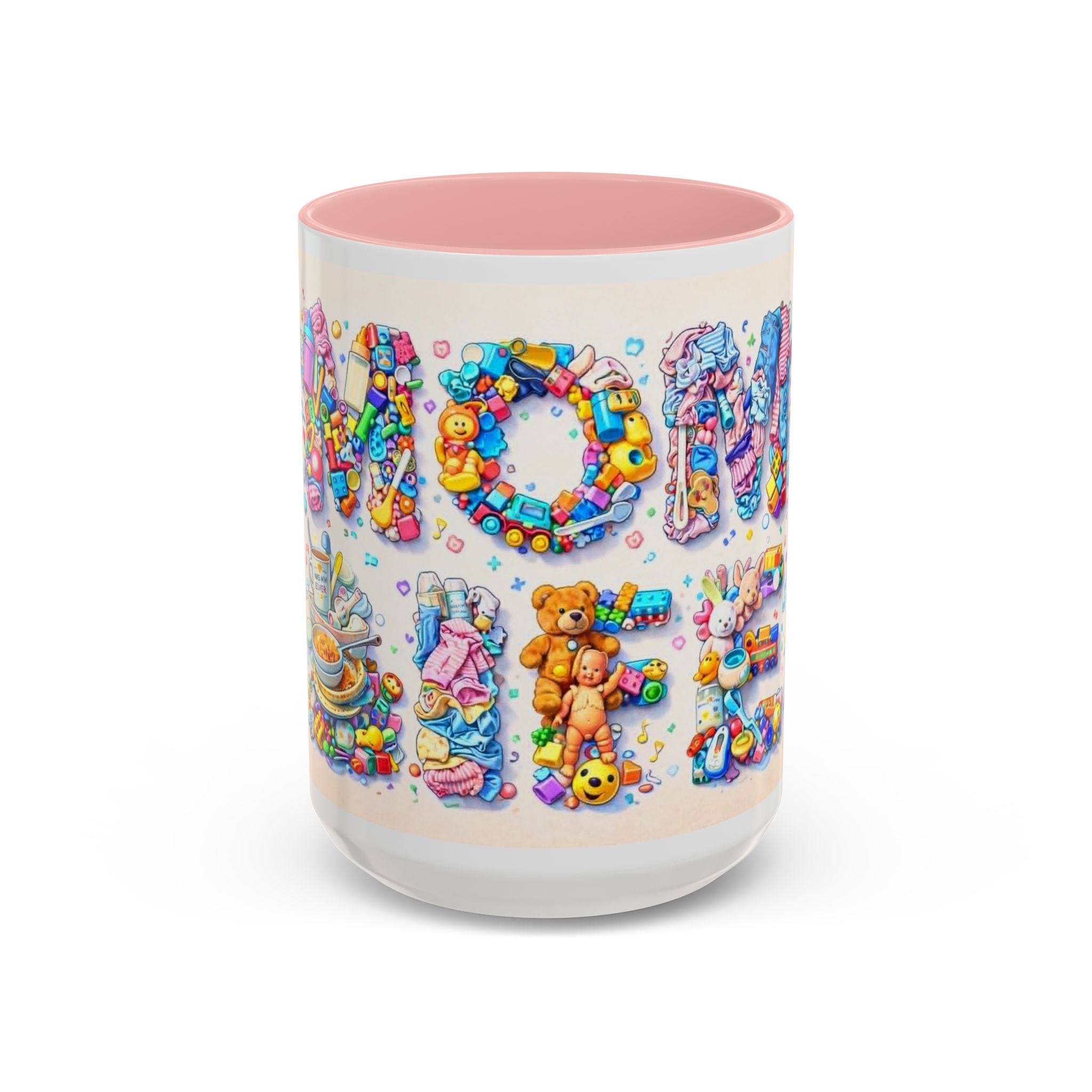 Baby Shower 'Mom to Be' Accent Coffee Mug — Cute Toy Lettering Design