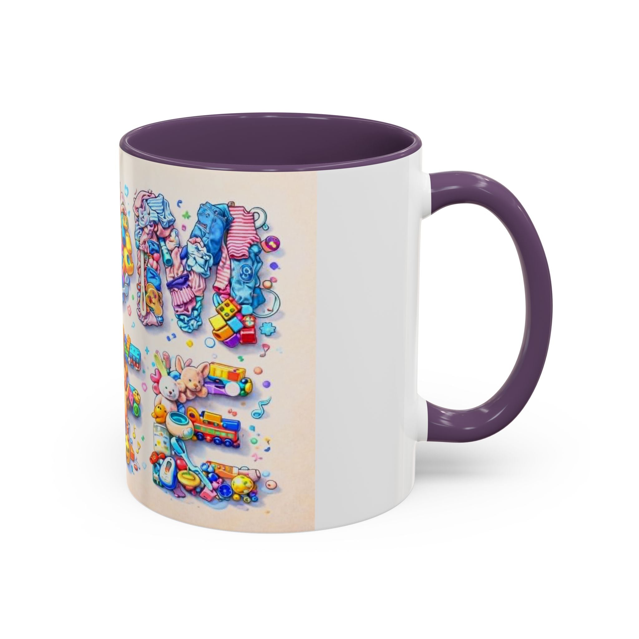 Baby Shower 'Mom to Be' Accent Coffee Mug — Cute Toy Lettering Design