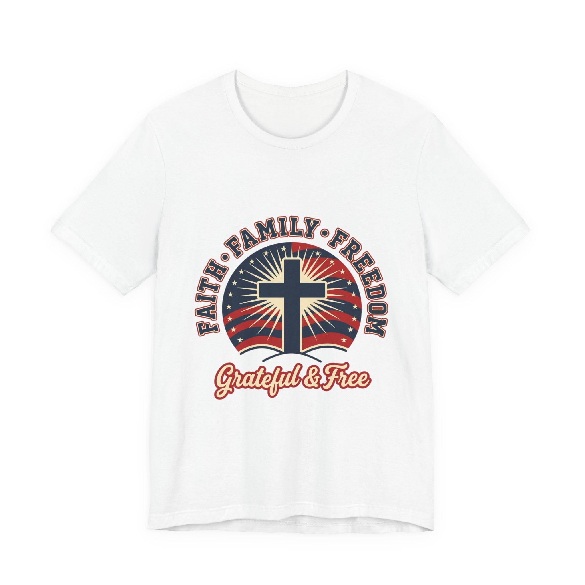 Faith Family Freedom T-Shirt | Patriotic Faith-Based, Vintage Americana