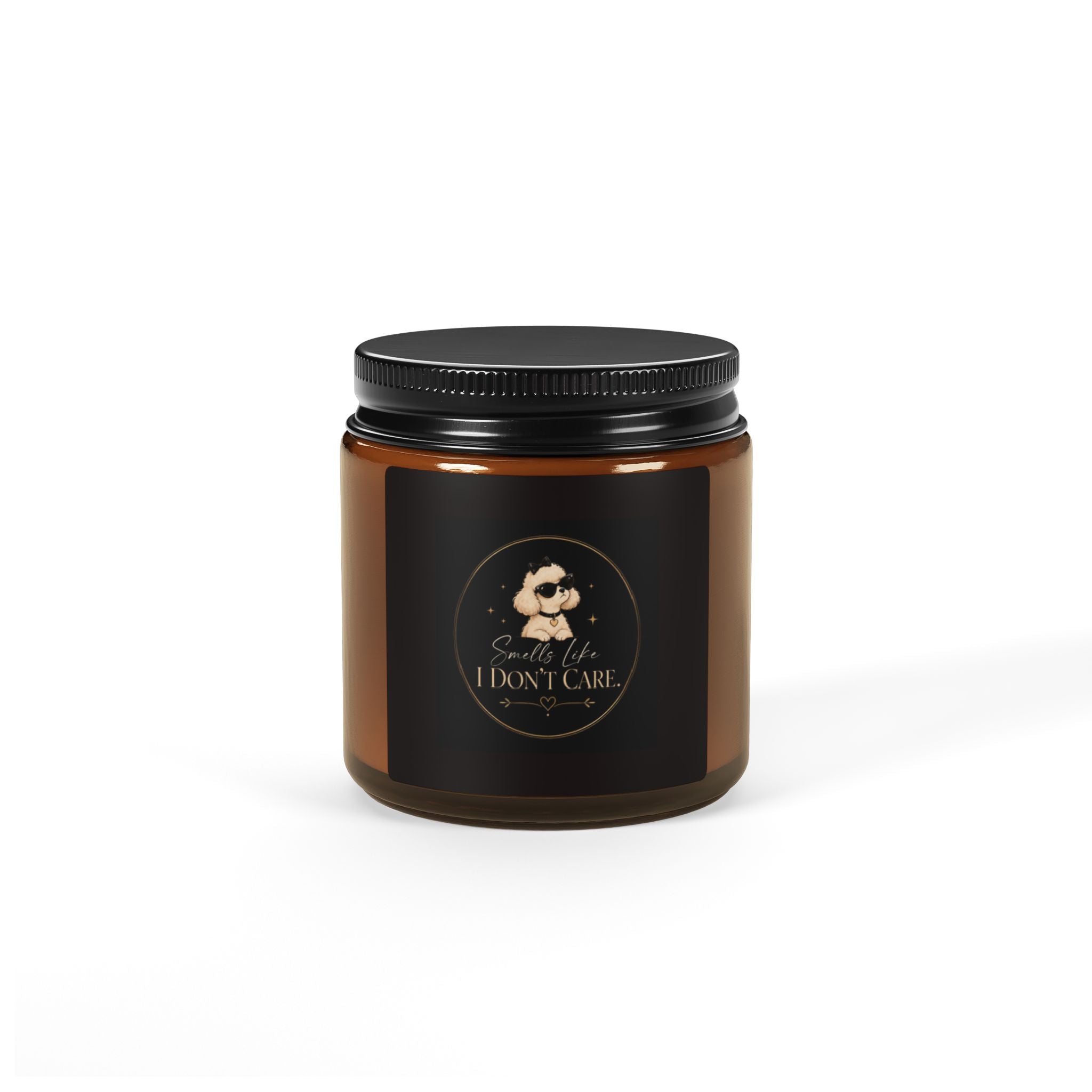 I Don't Care Scented Soy Candle — Amber Jar Aromatherapy Candle (Multi-Size)