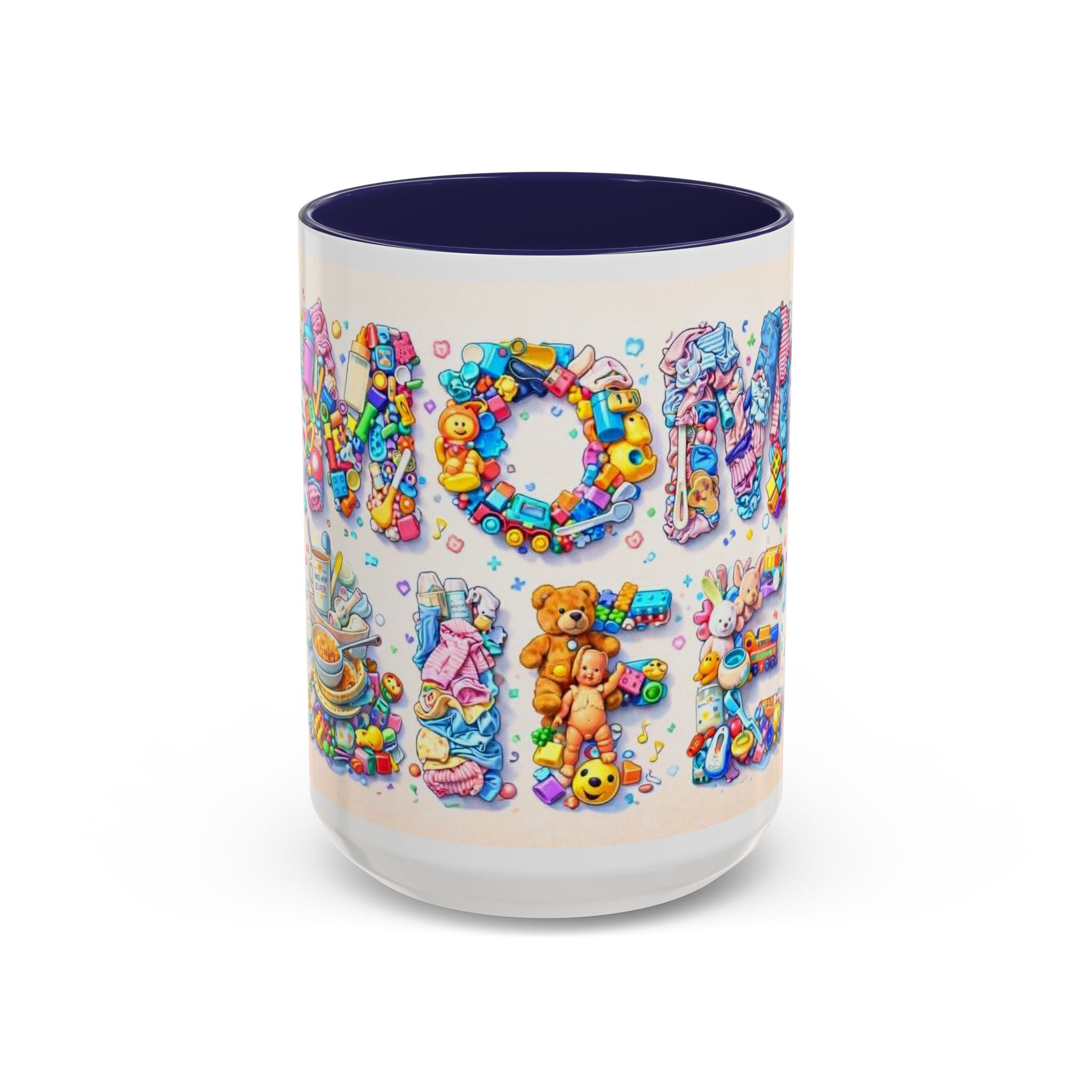 Baby Shower 'Mom to Be' Accent Coffee Mug — Cute Toy Lettering Design