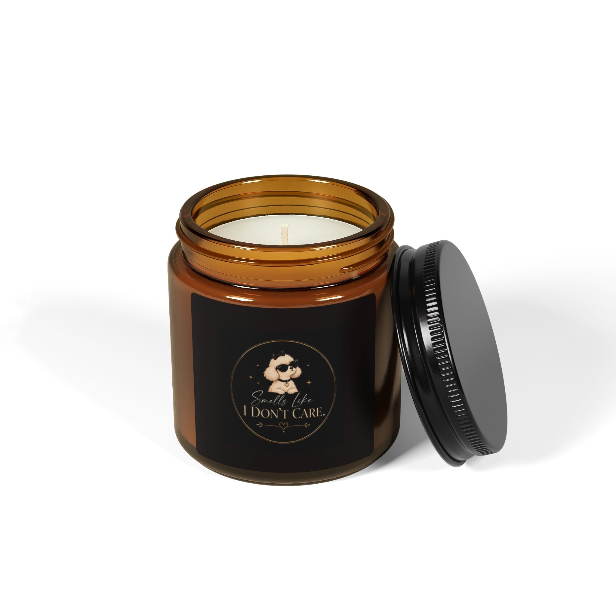 I Don't Care Scented Soy Candle — Amber Jar Aromatherapy Candle (Multi-Size)