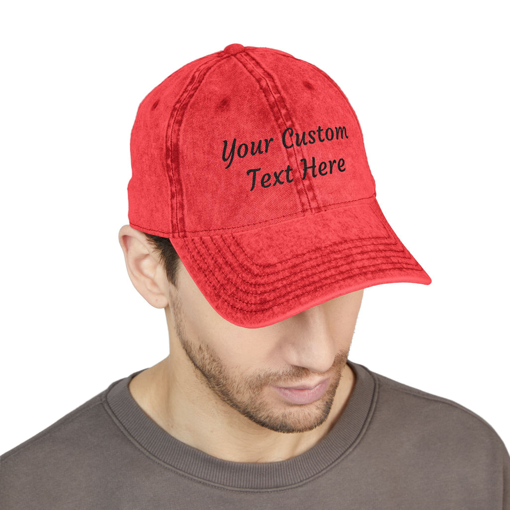Vintage Embroidered Cap - Personalized Distressed Baseball Hat