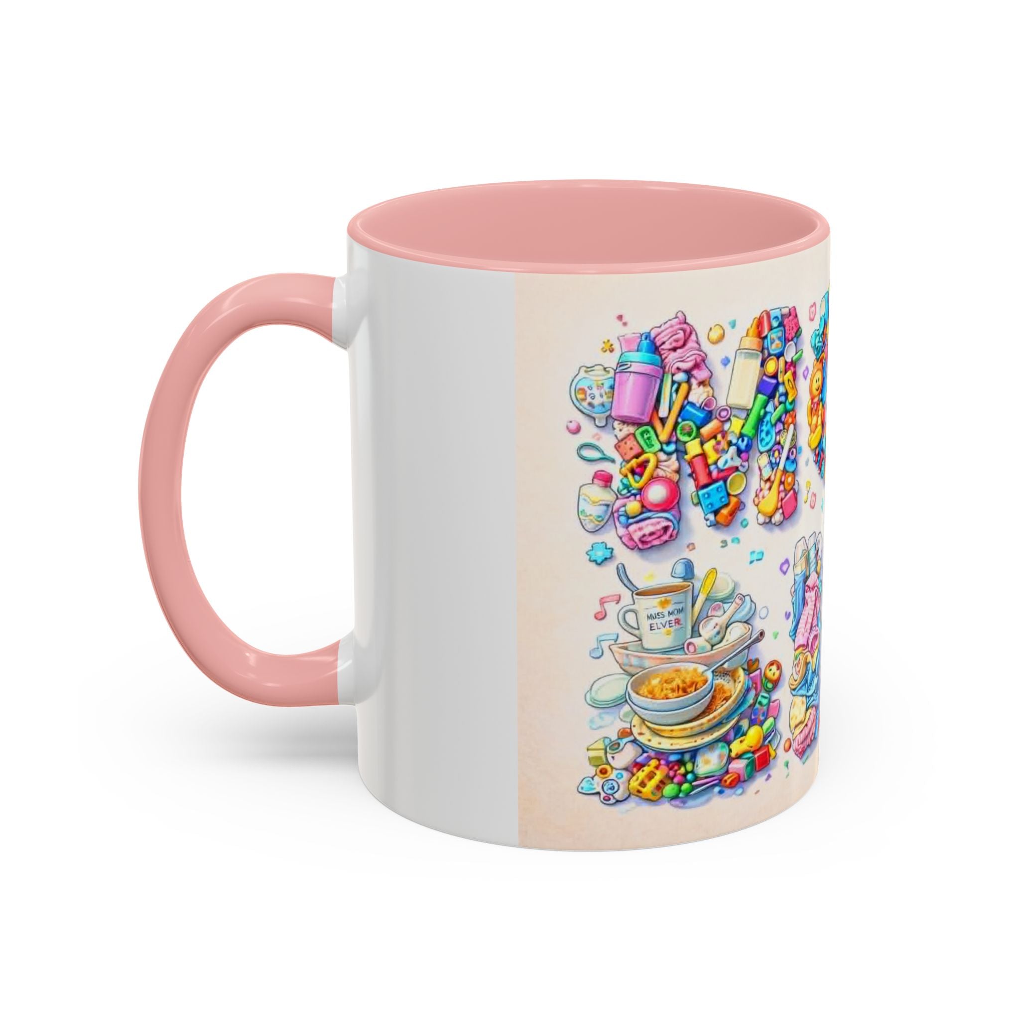 Baby Shower 'Mom to Be' Accent Coffee Mug — Cute Toy Lettering Design