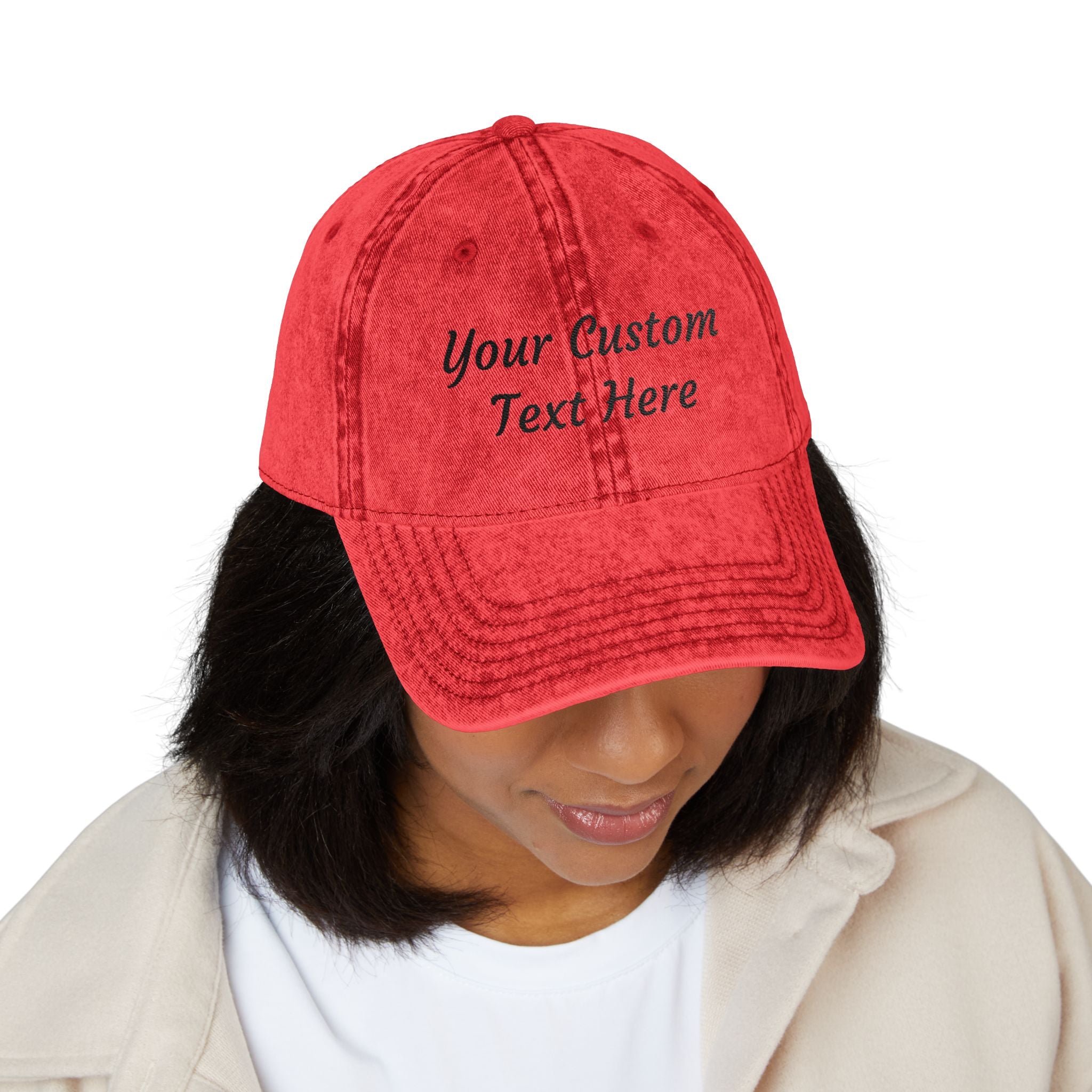 Vintage Embroidered Cap - Personalized Distressed Baseball Hat