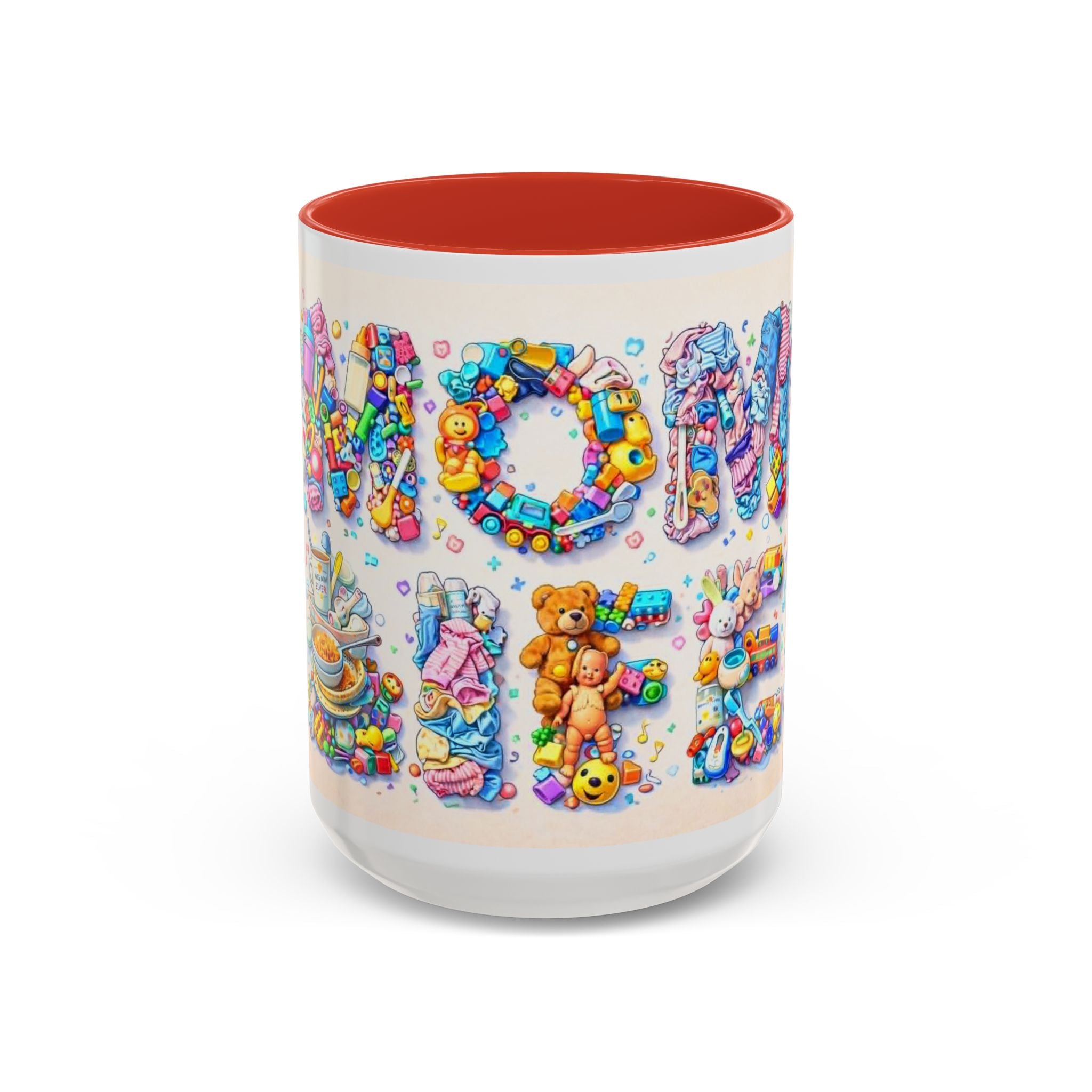 Baby Shower 'Mom to Be' Accent Coffee Mug — Cute Toy Lettering Design