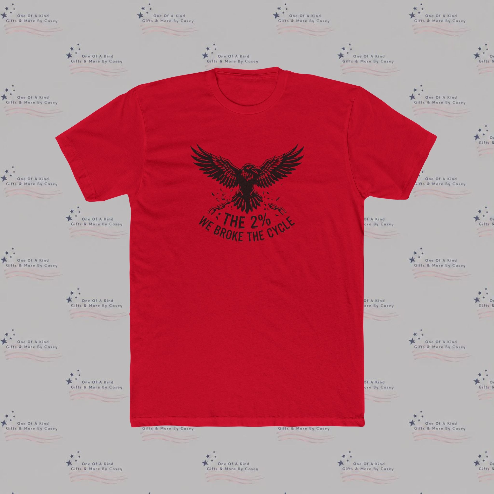 Eagle Graphic Tee — “The 2% We Broke The Cycle” Inspirational Crew Shirt