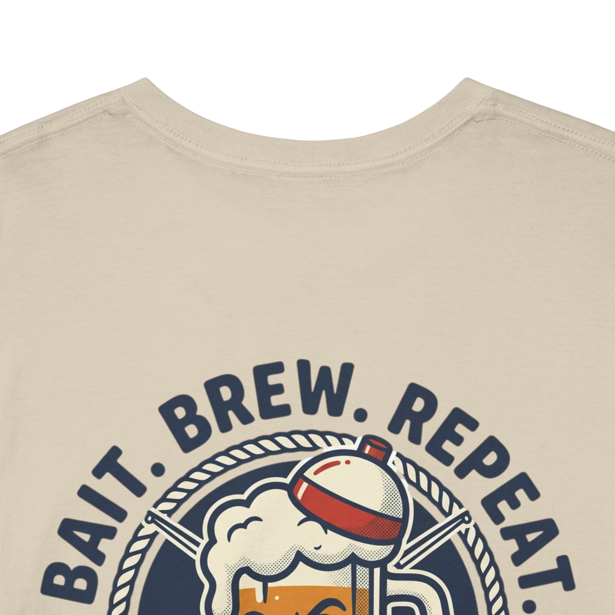 Beer & Fishing T-Shirt — “Bait. Brew. Repeat.” Graphic Tee