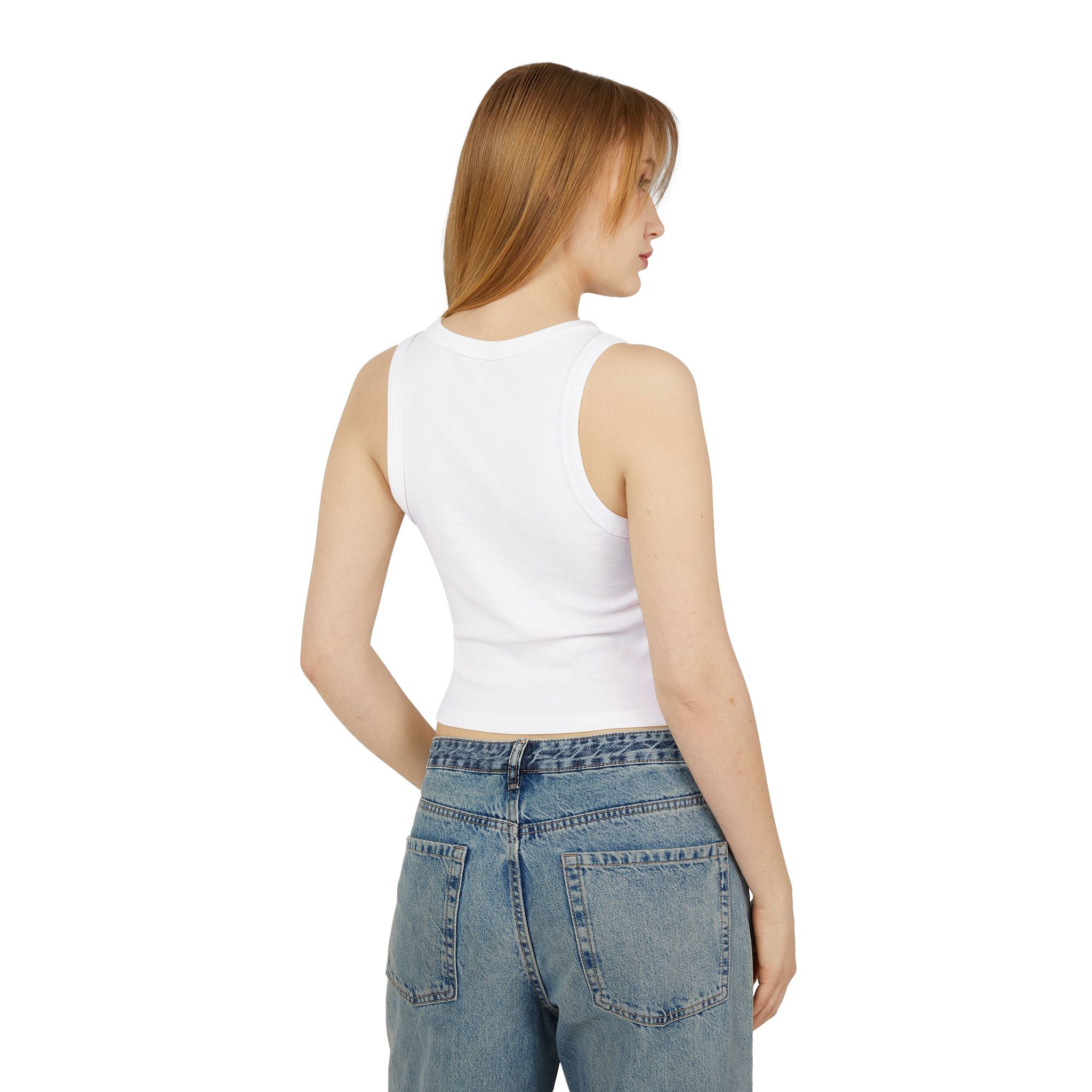 Raised on Rock & Roll Racer Tank Top — Floral Guitar Music Crop