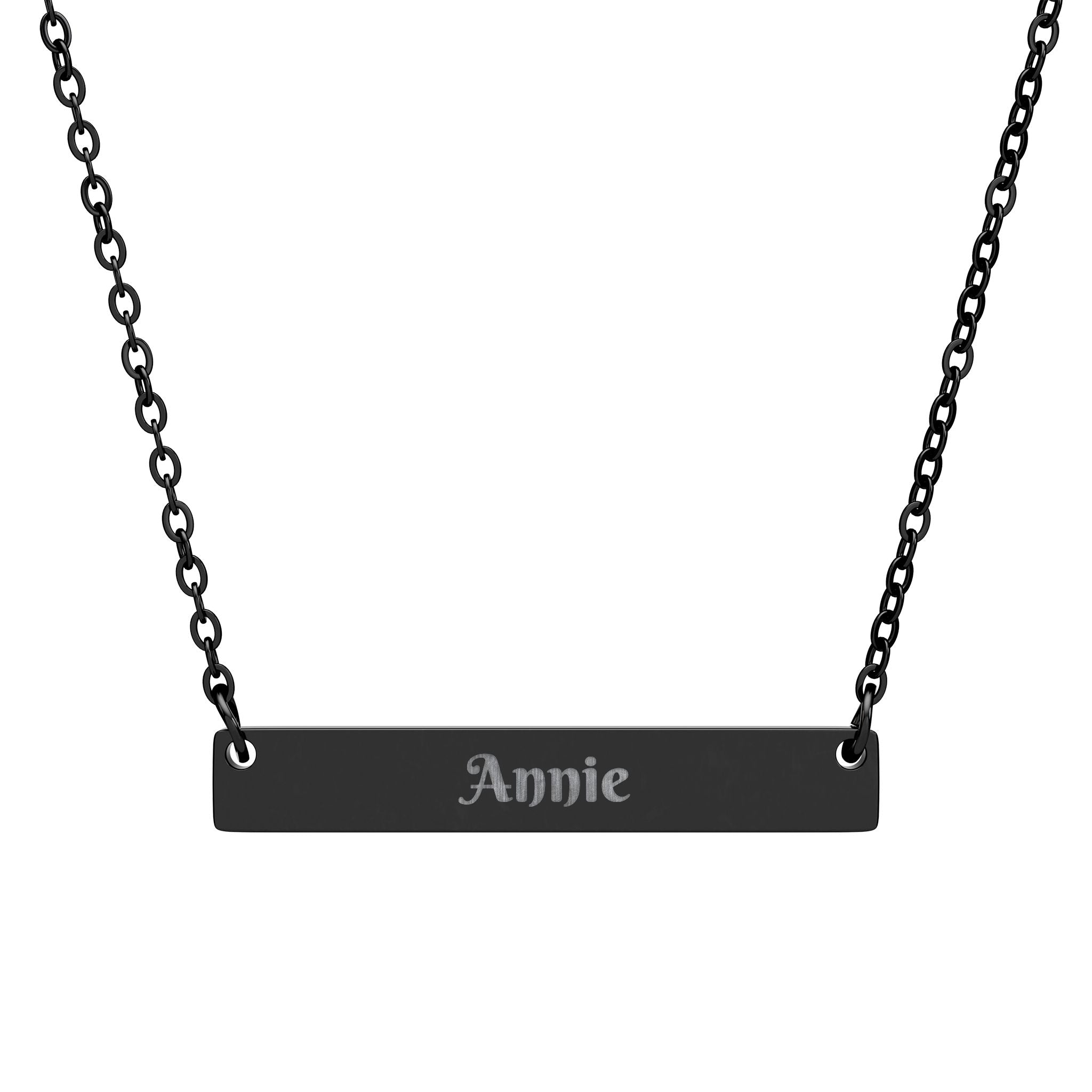 Engravable Horizontal Bar Necklace — Personalized Nameplate Pendant