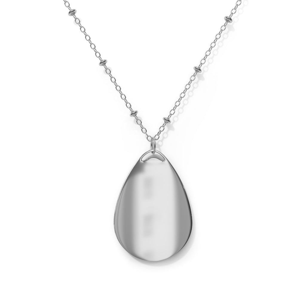 Personalized Oval Photo Pendant Necklace — Engraved Teardrop Locket Gift