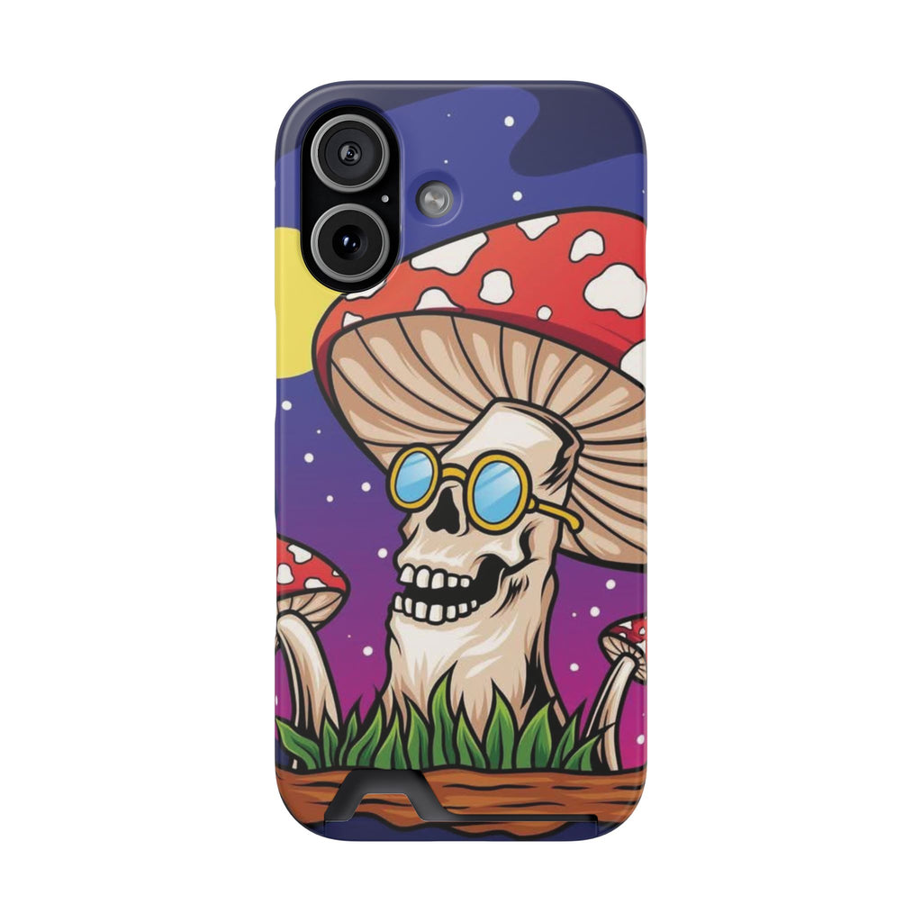 Mushroom Skull Phone Card Case With Card Holder