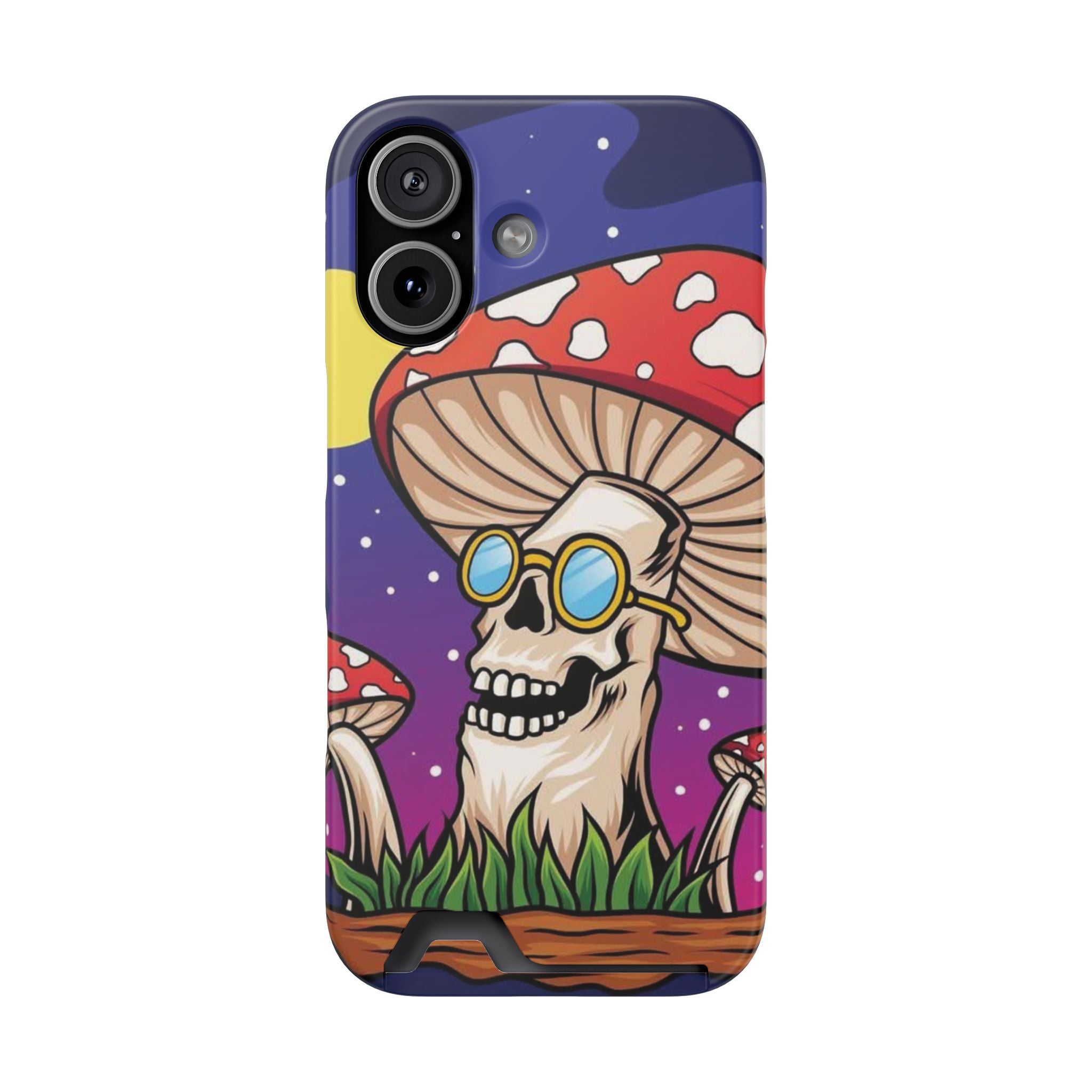 Mushroom Skull Phone Card Case With Card Holder