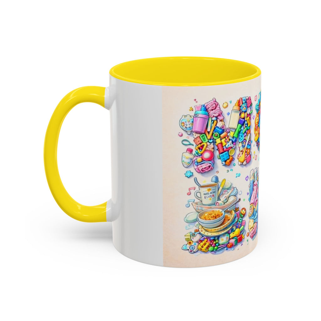 Baby Shower 'Mom to Be' Accent Coffee Mug — Cute Toy Lettering Design