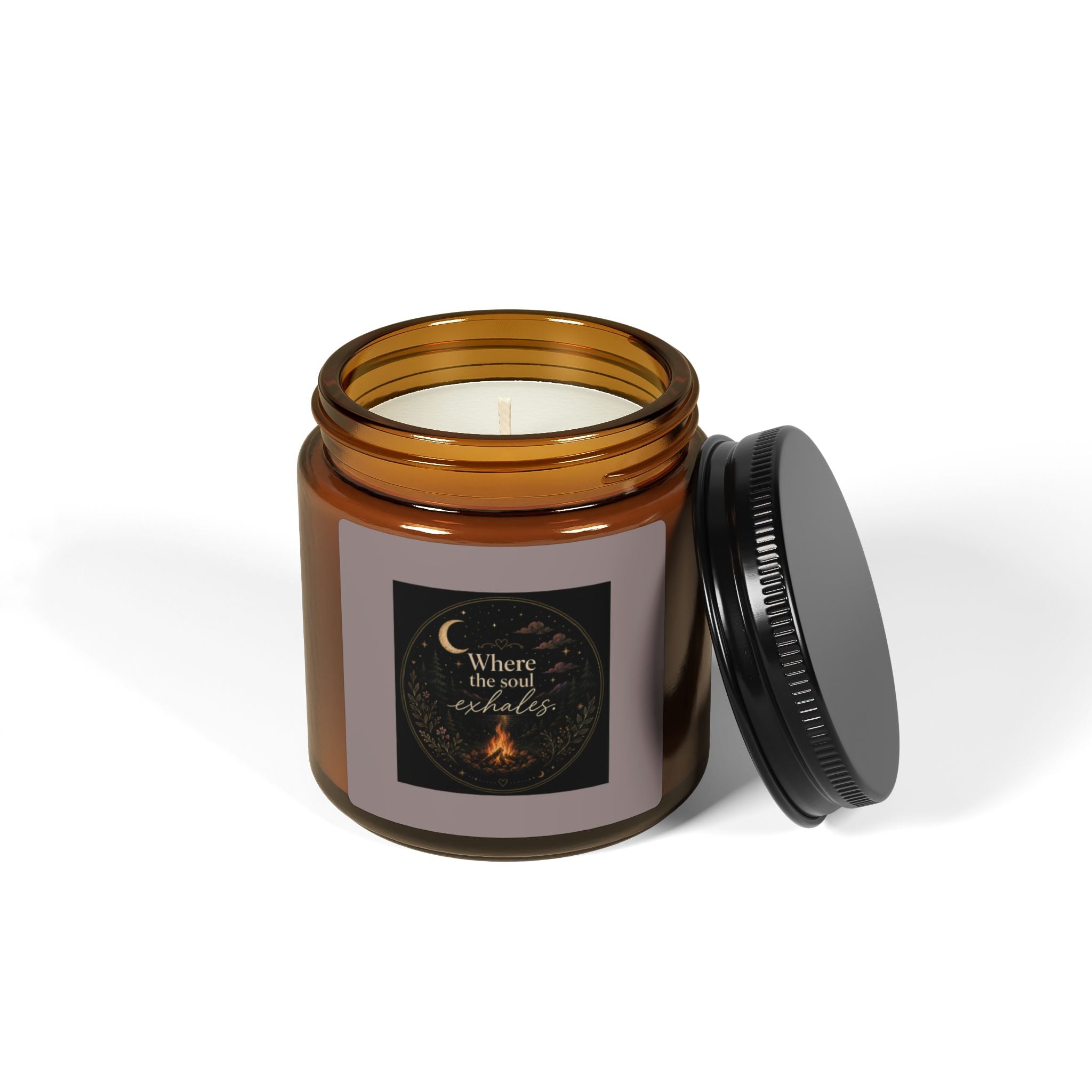 Where the Soul Warms Soy Candle — Amber Jar Scented Candle (Multiple Sizes)