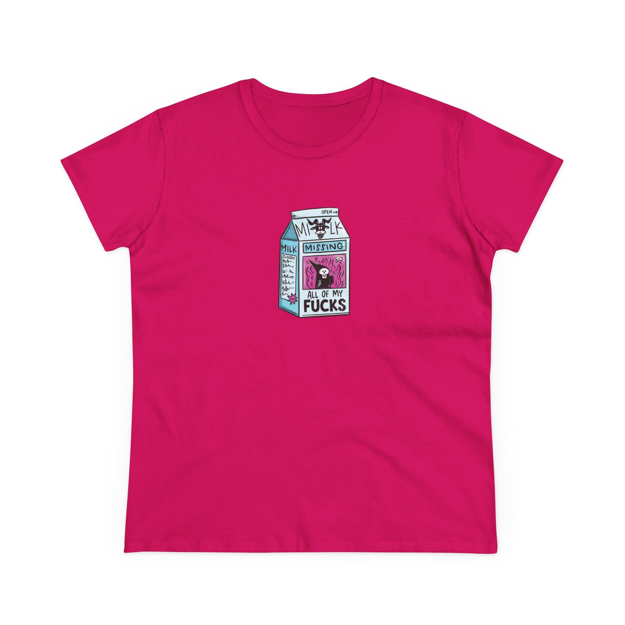 All My Fucks' Cartoon Milk Carton Women's T-Shirt
