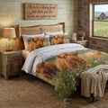 Highland Cow Cotton Duvet Set – Floral Meadow Bedding for Farmhouse Bedrooms