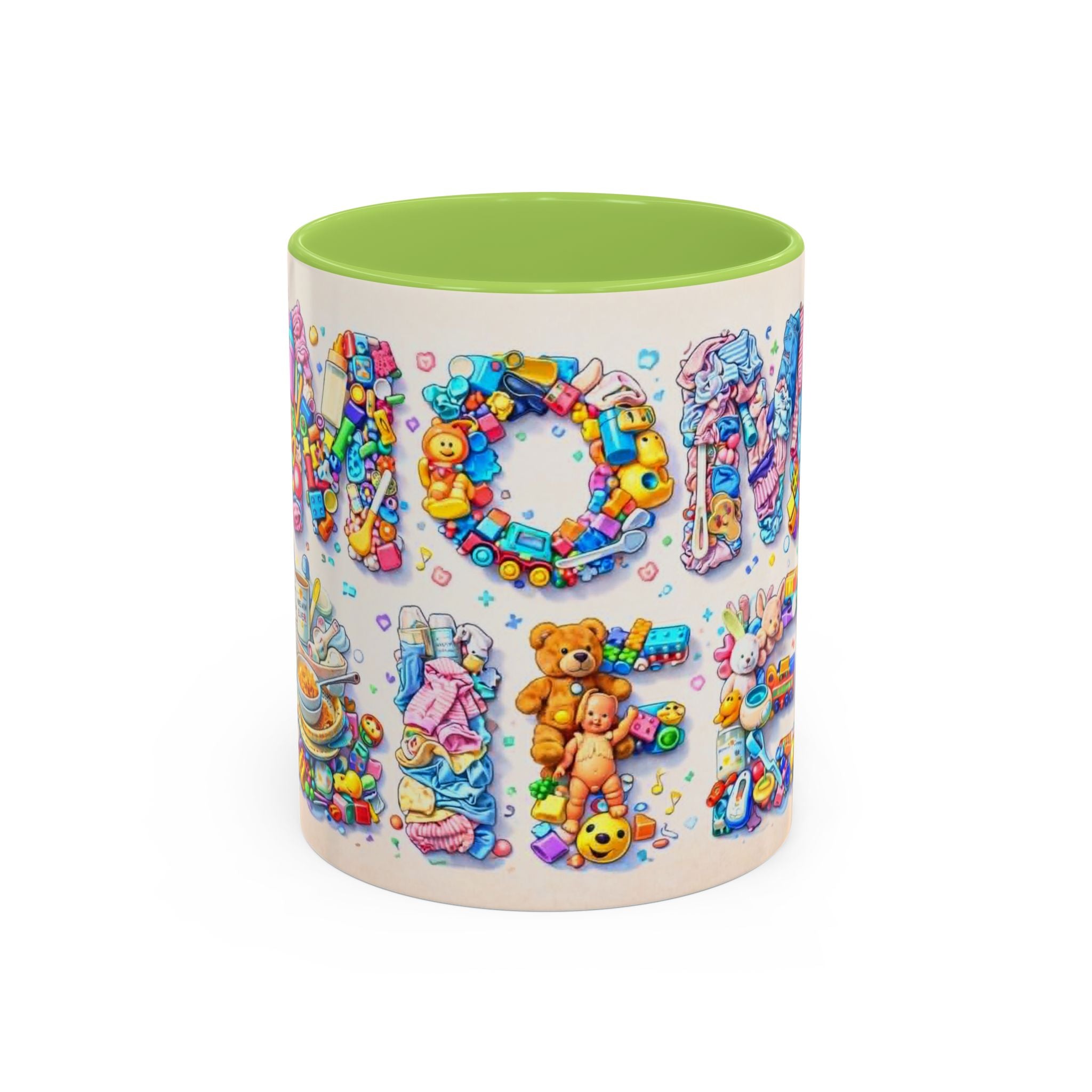 Baby Shower 'Mom to Be' Accent Coffee Mug — Cute Toy Lettering Design