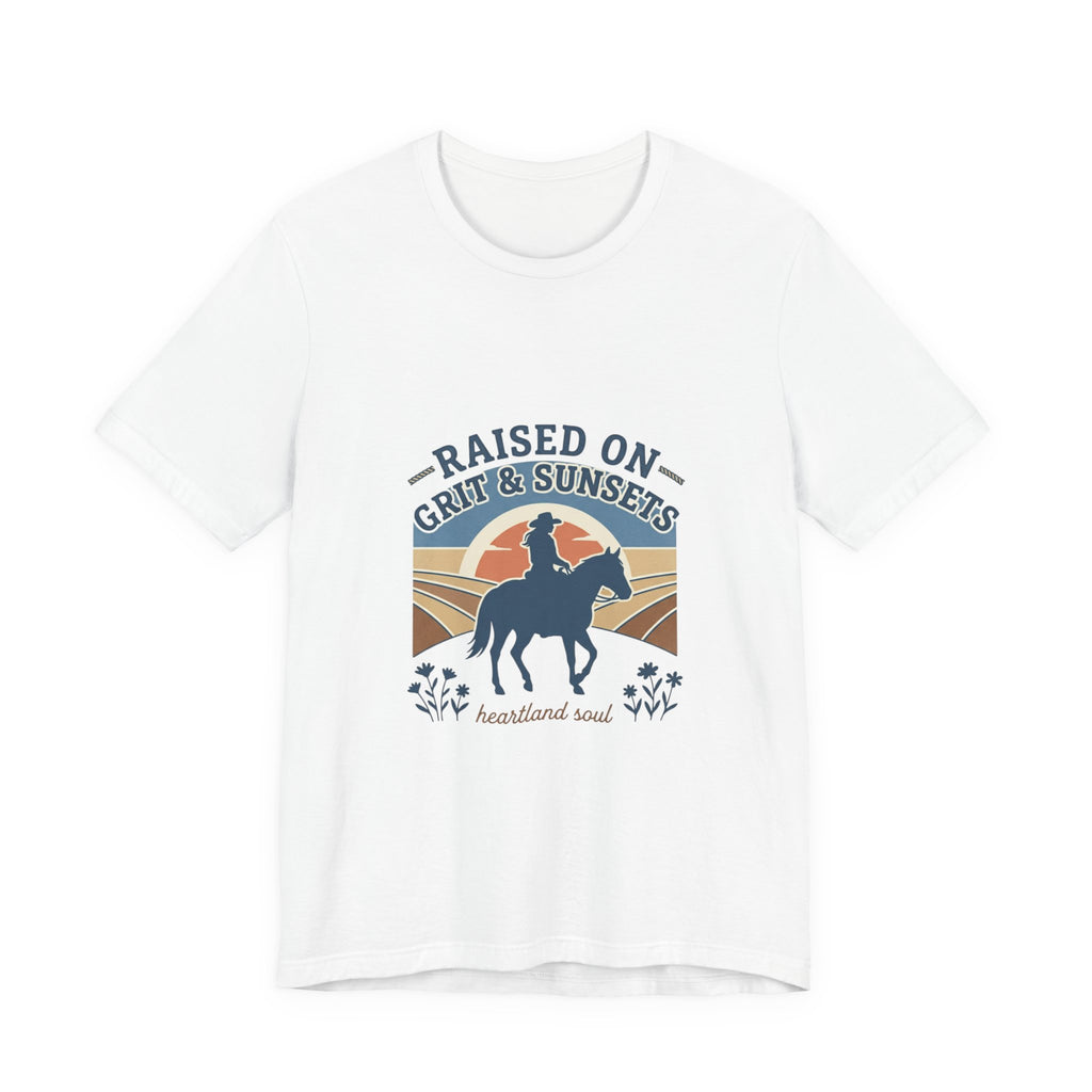 Raised on Grit & Sunsets Tee | western cowgirl ranch rustic prairie vintage