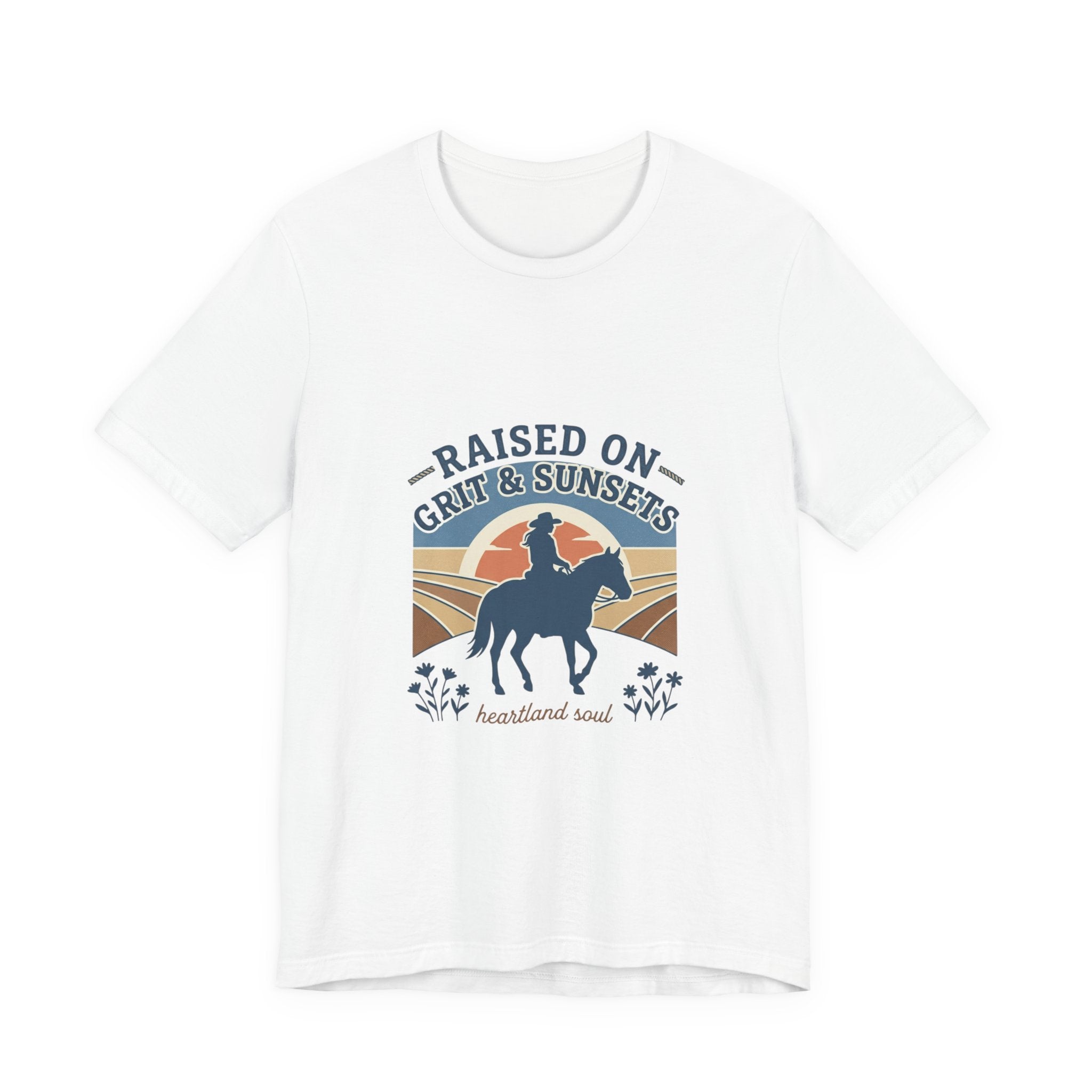 Raised on Grit & Sunsets Tee | western cowgirl ranch rustic prairie vintage