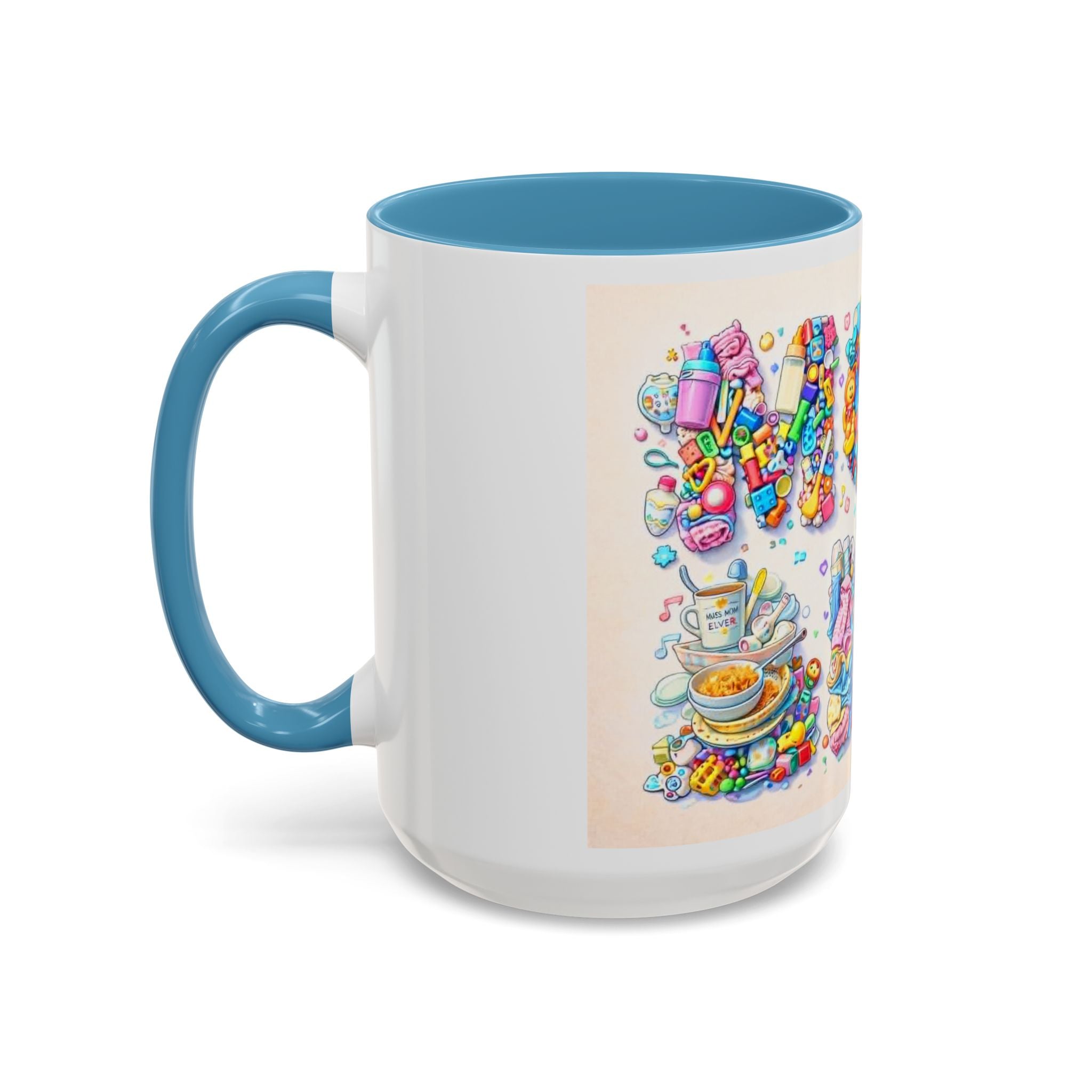 Baby Shower 'Mom to Be' Accent Coffee Mug — Cute Toy Lettering Design