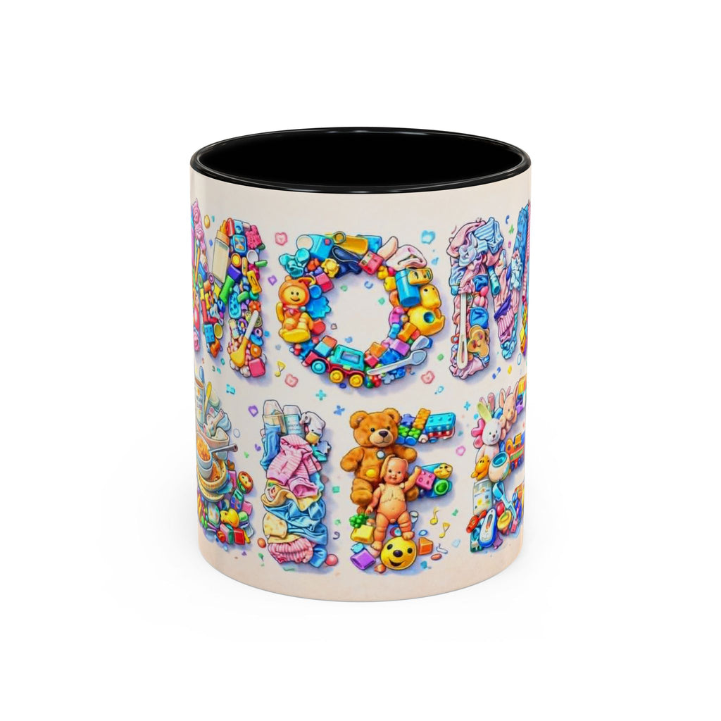 Baby Shower 'Mom to Be' Accent Coffee Mug — Cute Toy Lettering Design