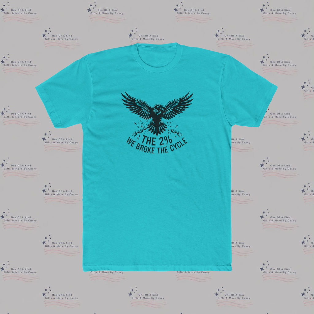 Eagle Graphic Tee — “The 2% We Broke The Cycle” Inspirational Crew Shirt