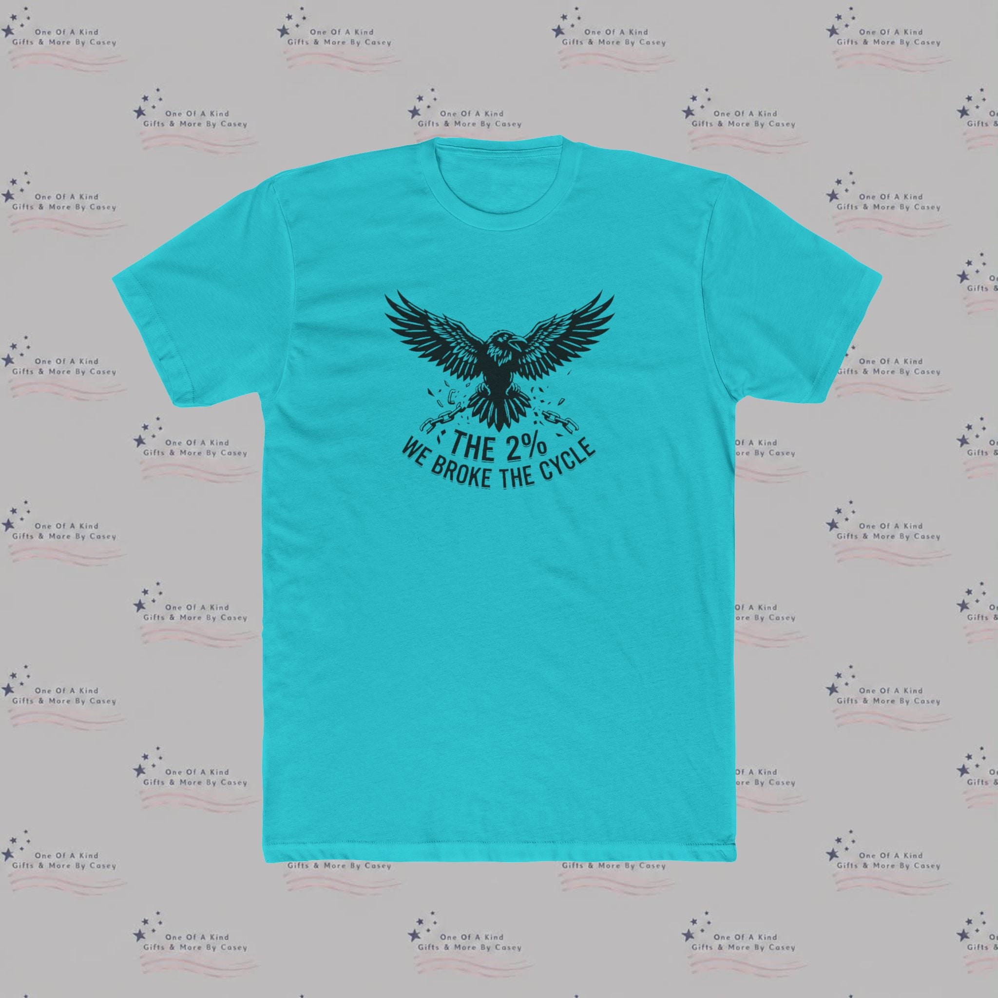 Eagle Graphic Tee — “The 2% We Broke The Cycle” Inspirational Crew Shirt