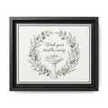 Framed Matte Canvas Wall Art — "Wash Your Troubles Away" Floral Bathroom Sign