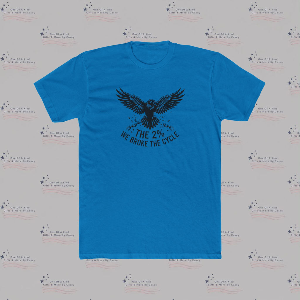 Eagle Graphic Tee — “The 2% We Broke The Cycle” Inspirational Crew Shirt