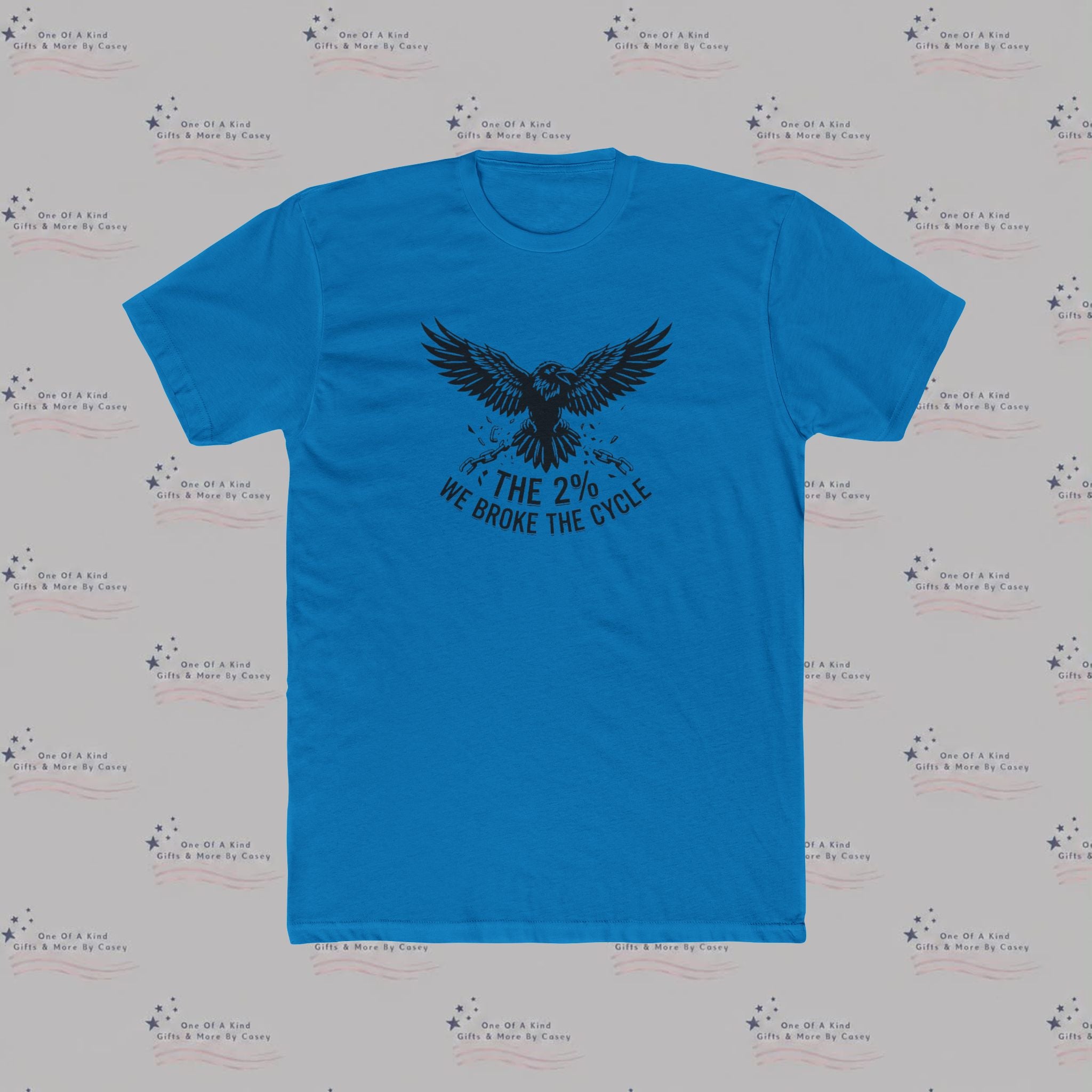 Eagle Graphic Tee — “The 2% We Broke The Cycle” Inspirational Crew Shirt