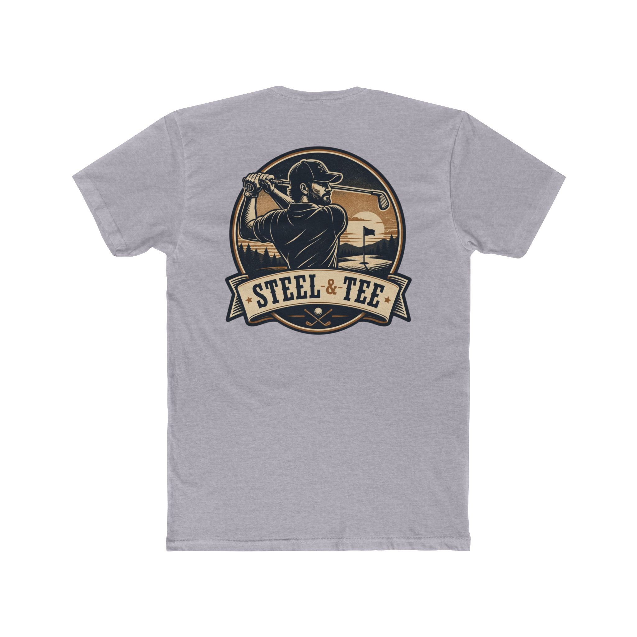 Steel & Tee Golf T-Shirt — Vintage Golfer Graphic Crew Tee