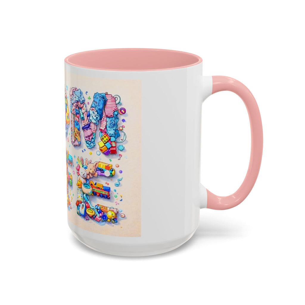 Baby Shower 'Mom to Be' Accent Coffee Mug — Cute Toy Lettering Design