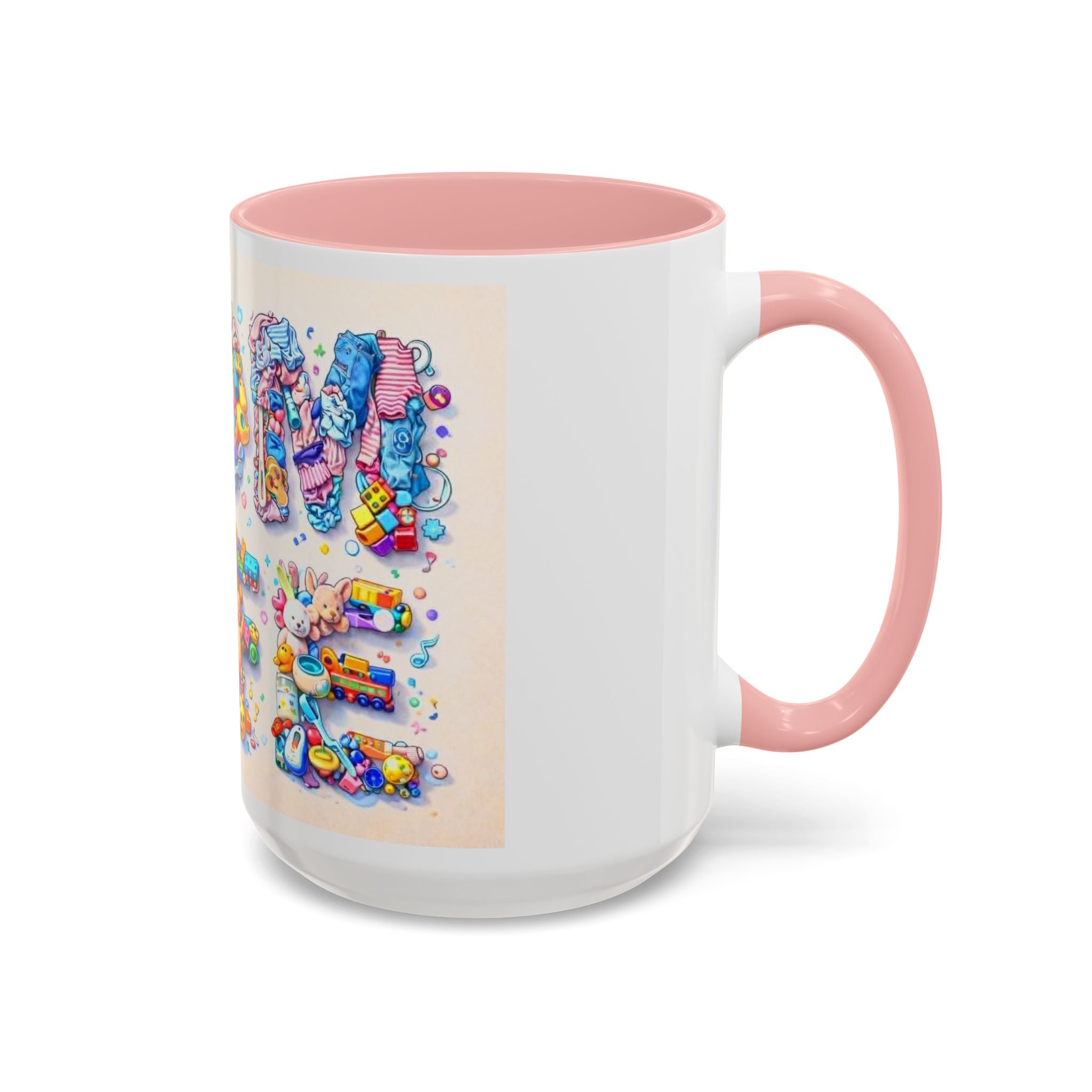 Baby Shower 'Mom to Be' Accent Coffee Mug — Cute Toy Lettering Design