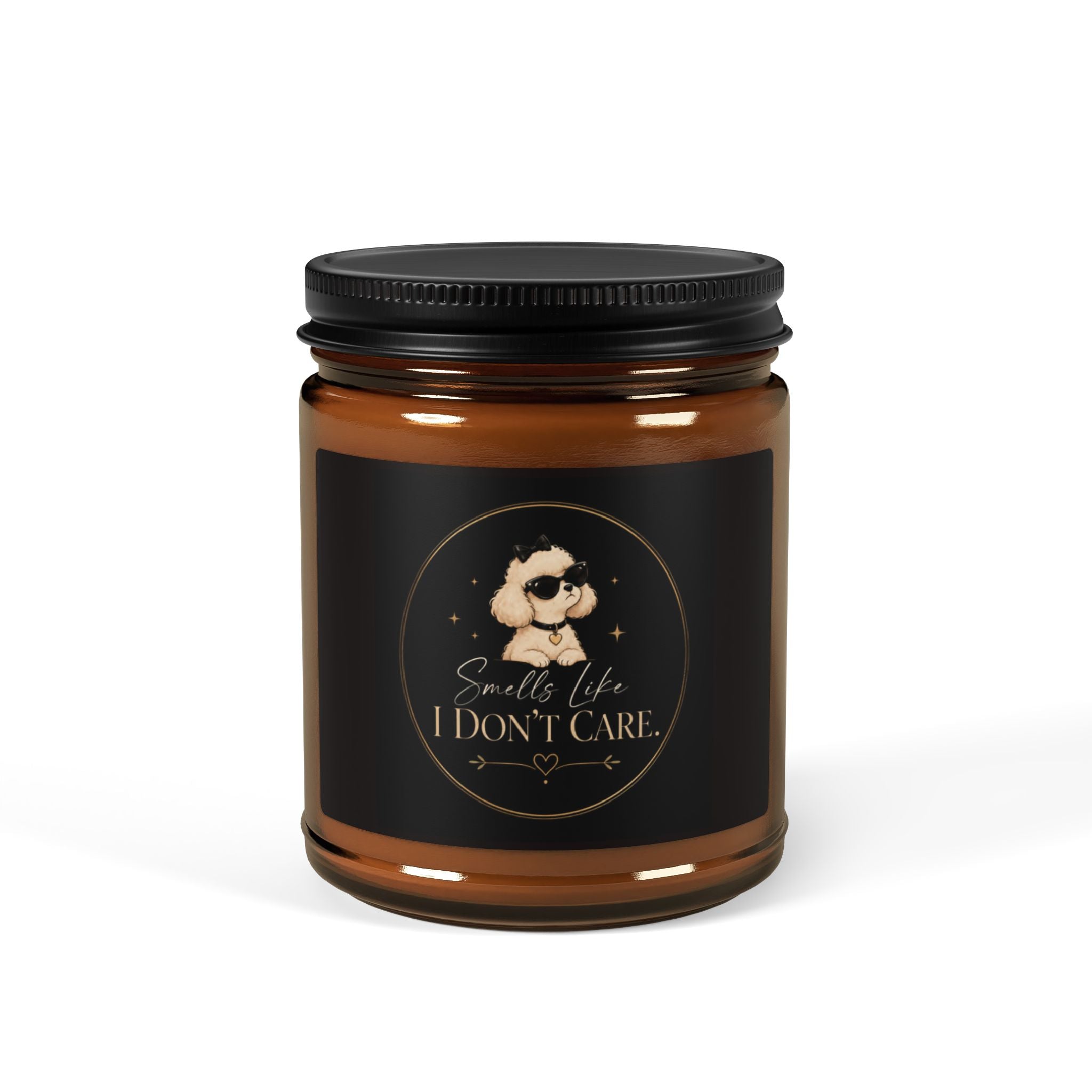 I Don't Care Scented Soy Candle — Amber Jar Aromatherapy Candle (Multi-Size)