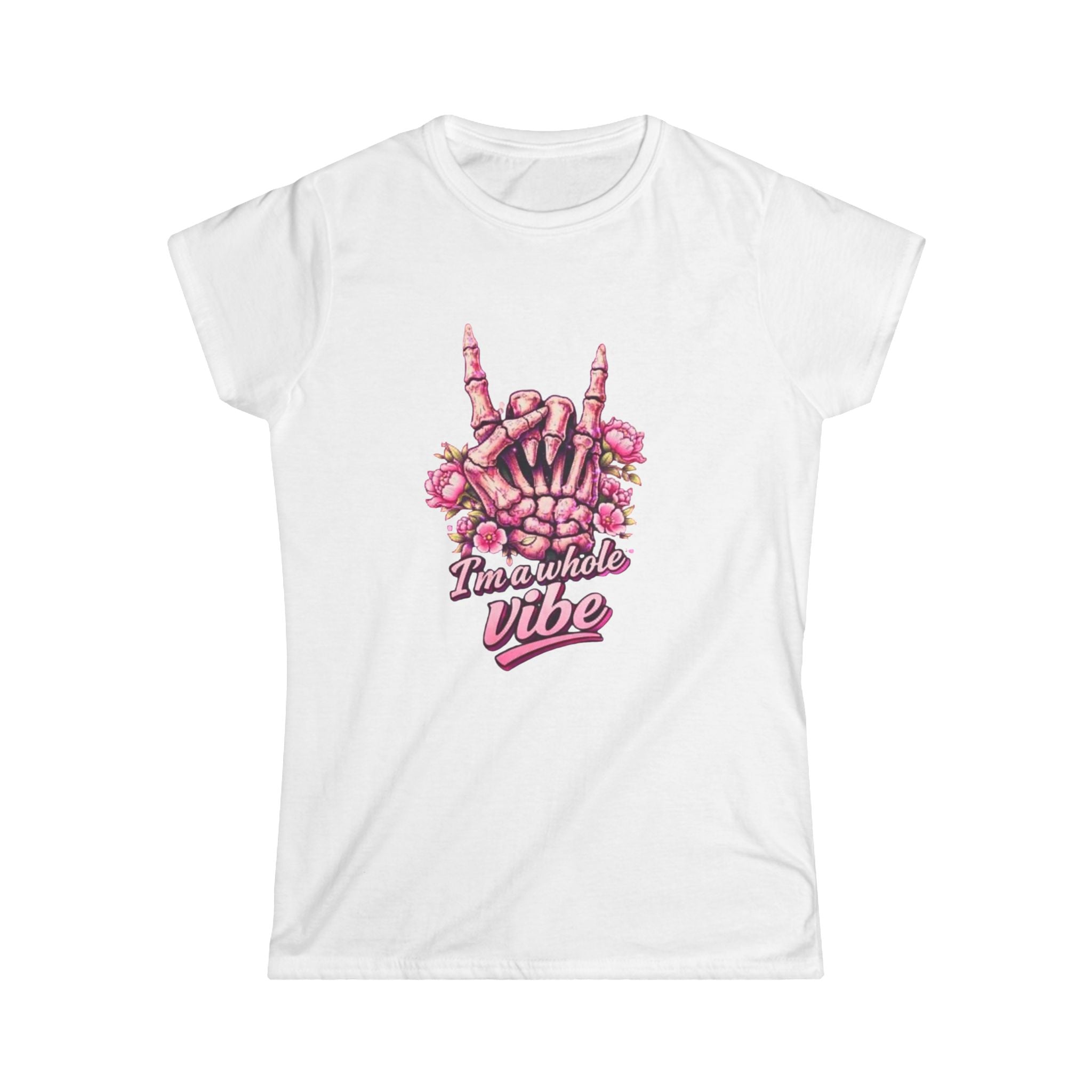 Rock Hand Floral Tee — "I'm Whole Vibe" Women's Graphic T-Shirt