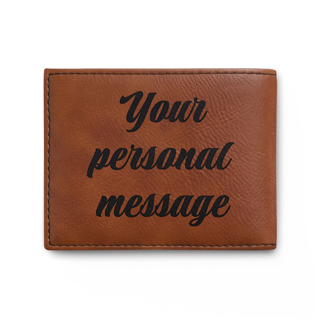 Personalized Bi-Fold Wallet — Custom Name or Message Engraved
