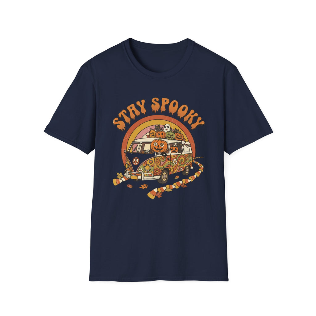 Stay Spooky Halloween T-Shirt — Retro Pumpkin Van Graphic