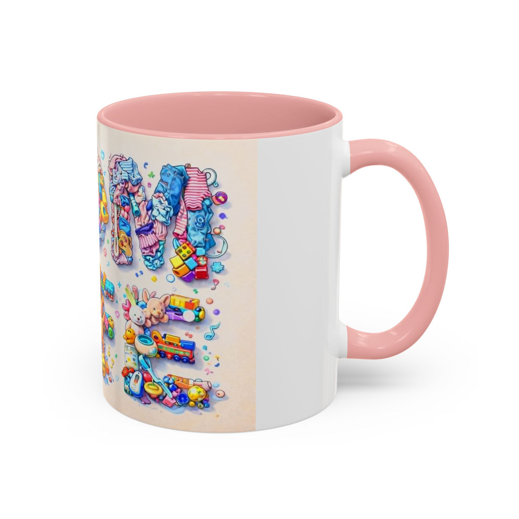 Baby Shower 'Mom to Be' Accent Coffee Mug — Cute Toy Lettering Design