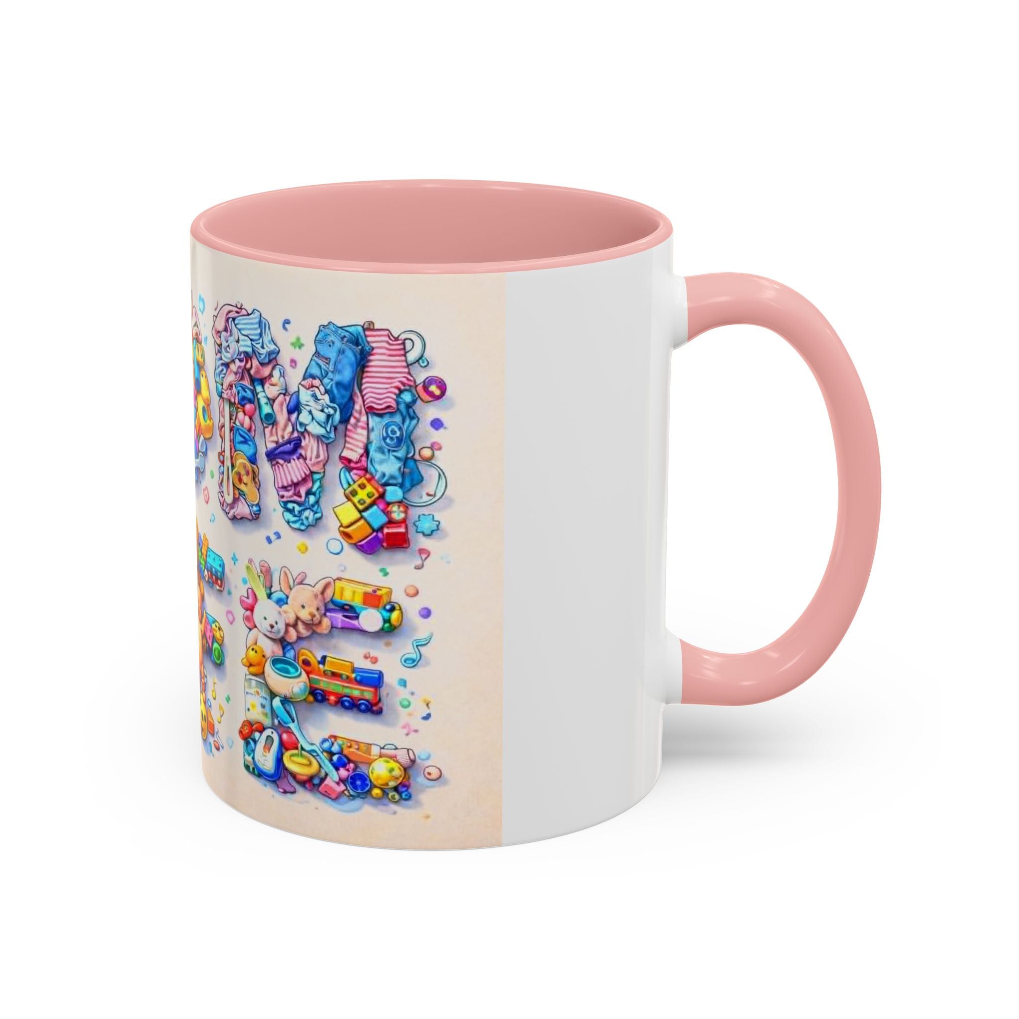 Baby Shower 'Mom to Be' Accent Coffee Mug — Cute Toy Lettering Design