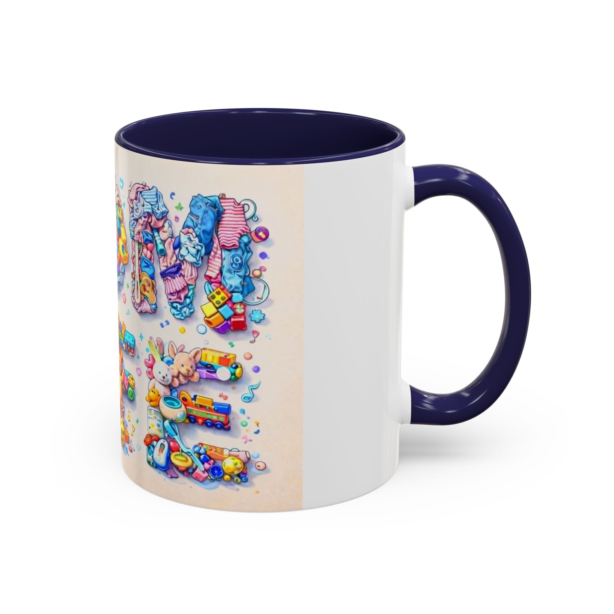 Baby Shower 'Mom to Be' Accent Coffee Mug — Cute Toy Lettering Design