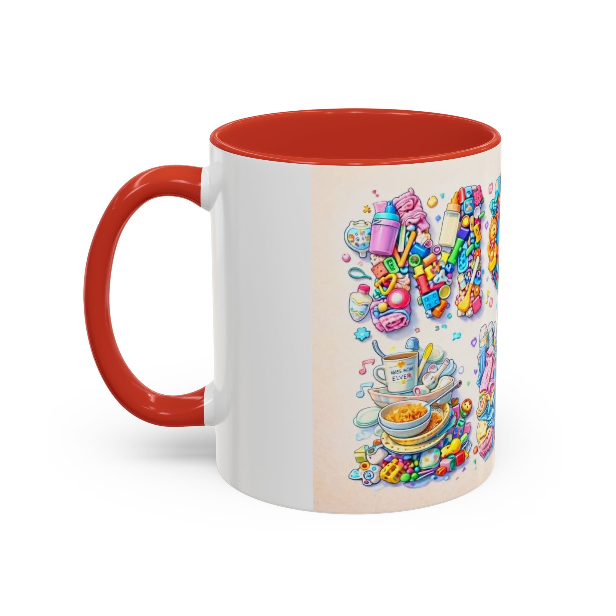 Baby Shower 'Mom to Be' Accent Coffee Mug — Cute Toy Lettering Design