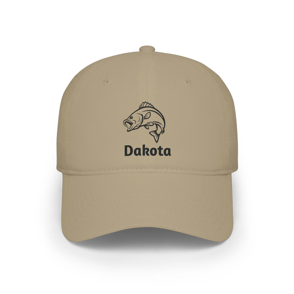 Bass Fisherman Embroidered Cap — Personalized Low Profile Baseball Hat