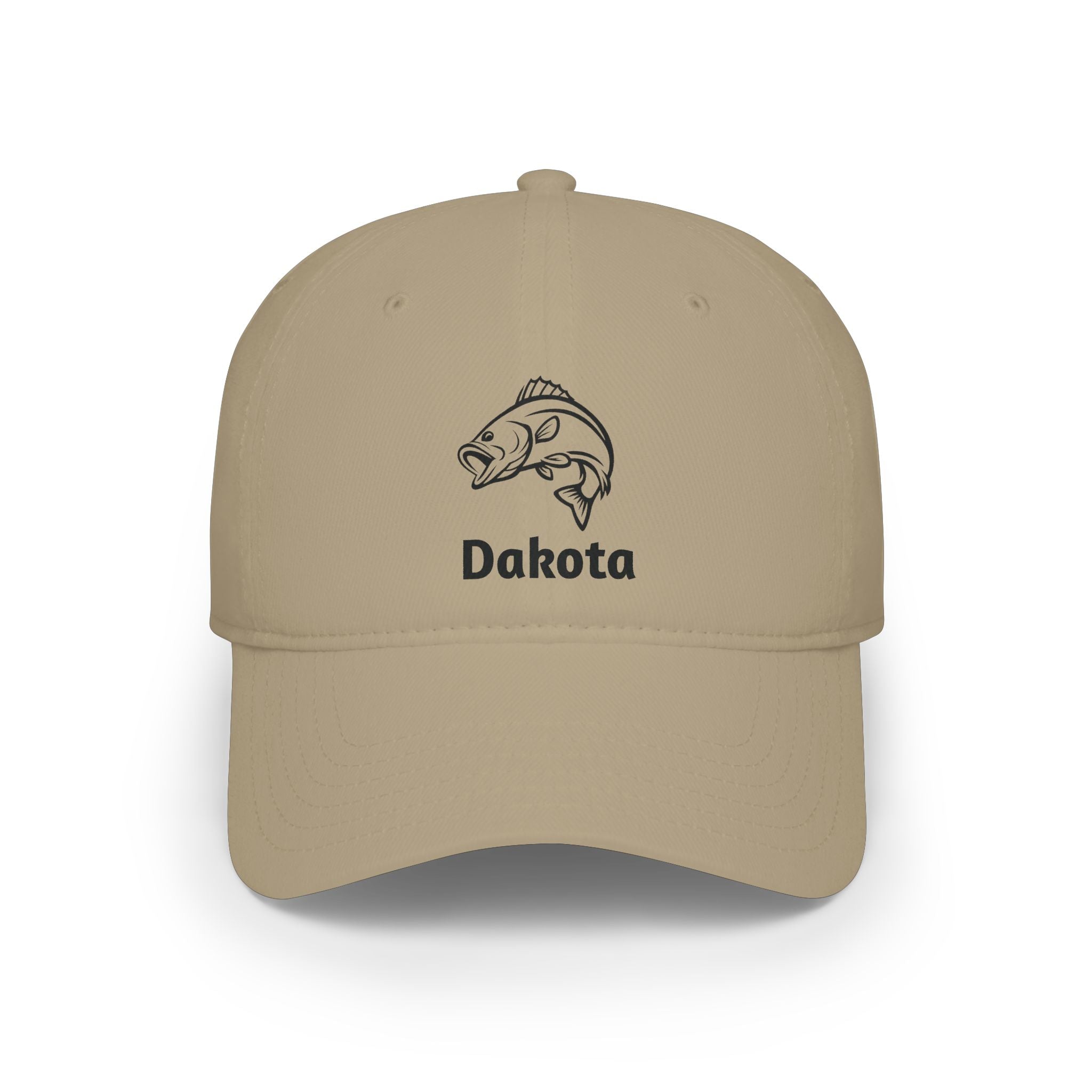 Bass Fisherman Embroidered Cap — Personalized Low Profile Baseball Hat