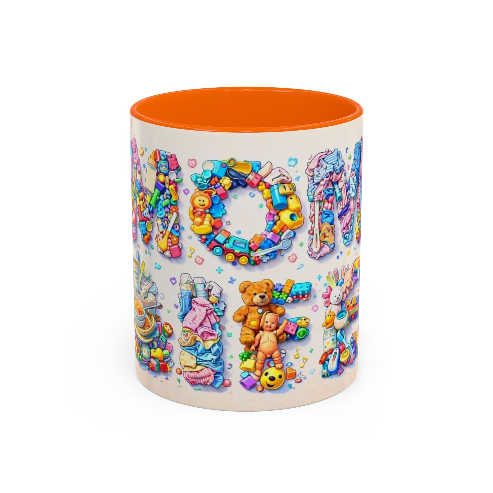 Baby Shower 'Mom to Be' Accent Coffee Mug — Cute Toy Lettering Design