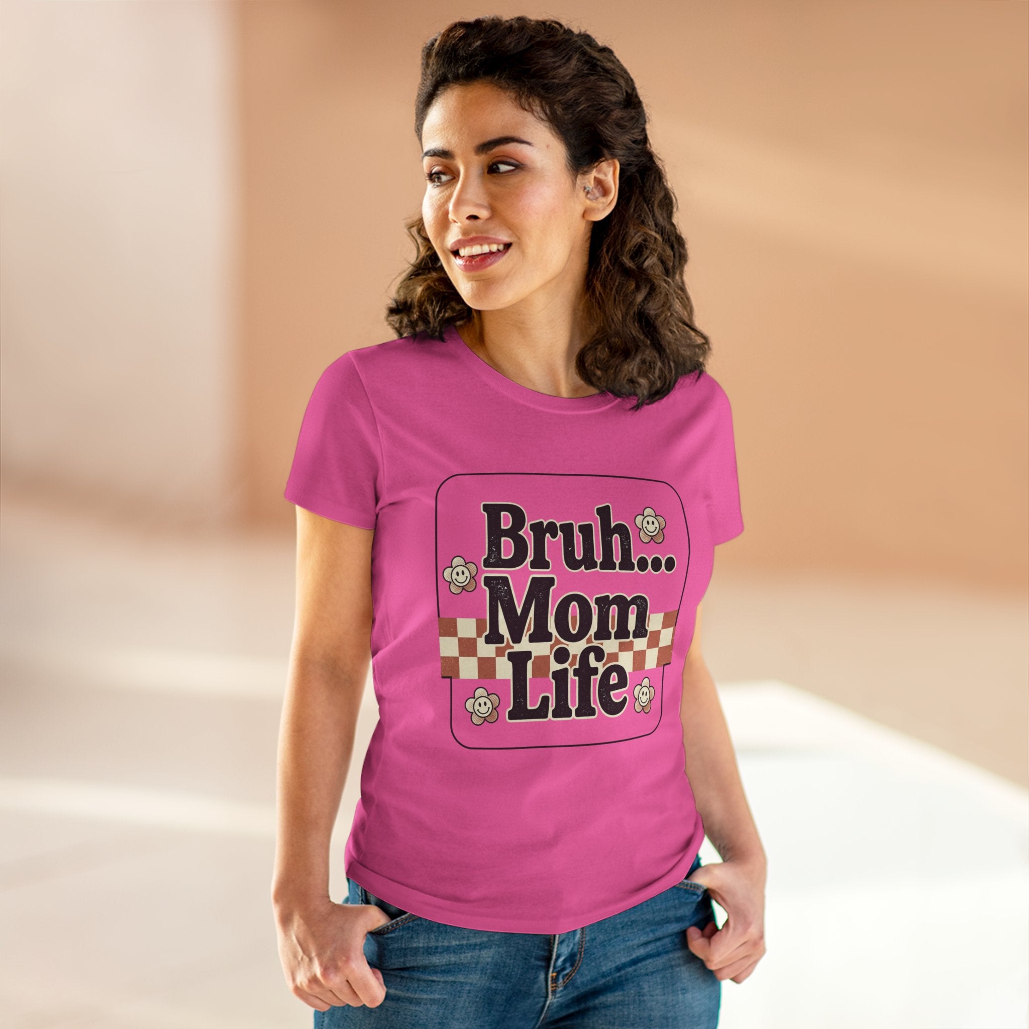Mom Life Tee — "Bruh... Mom Life" Retro Graphic Women's T‑Shirt