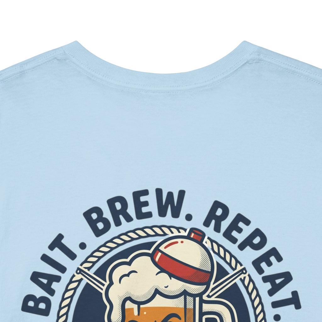 Beer & Fishing T-Shirt — “Bait. Brew. Repeat.” Graphic Tee