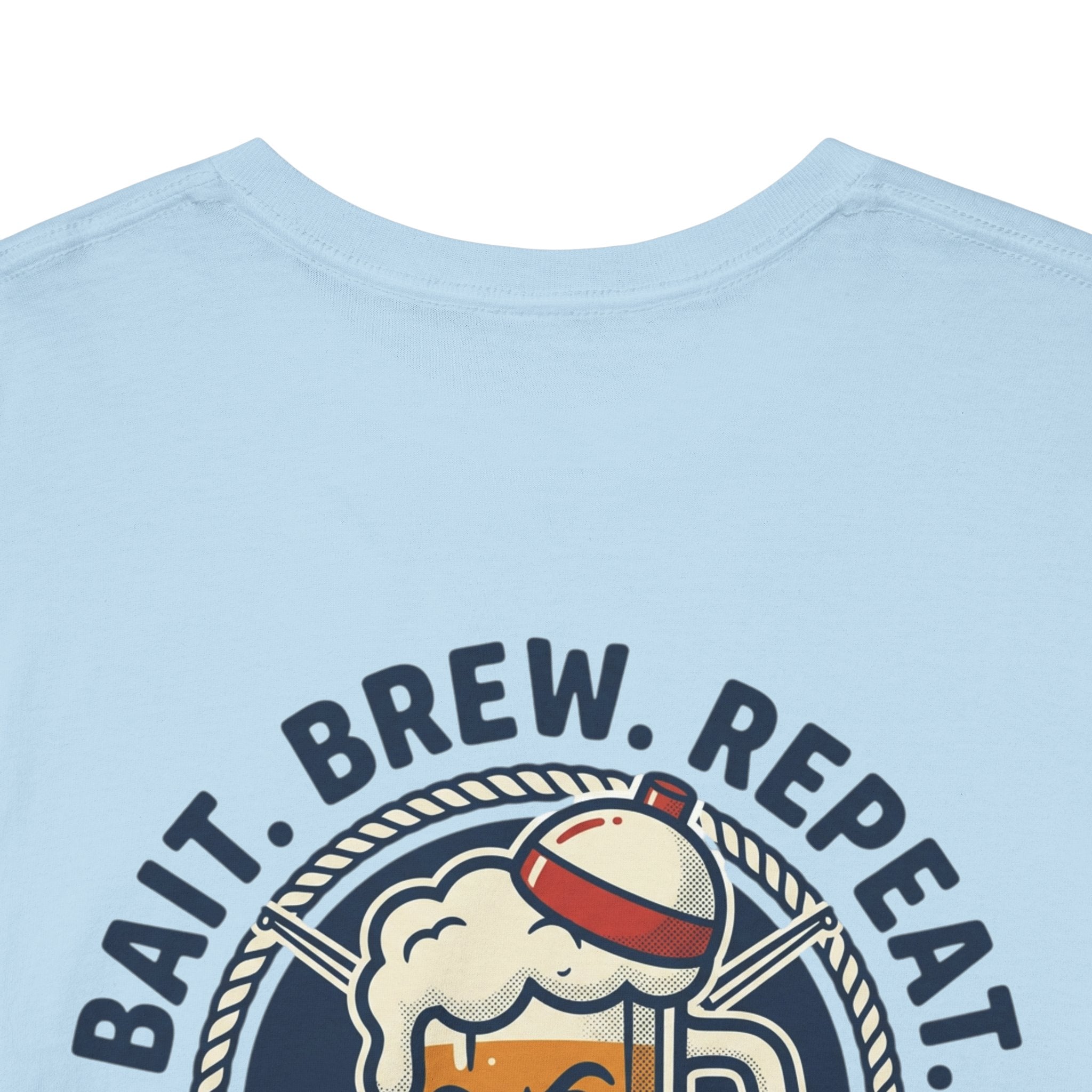 Beer & Fishing T-Shirt — “Bait. Brew. Repeat.” Graphic Tee